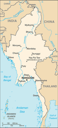 location of Myanmar